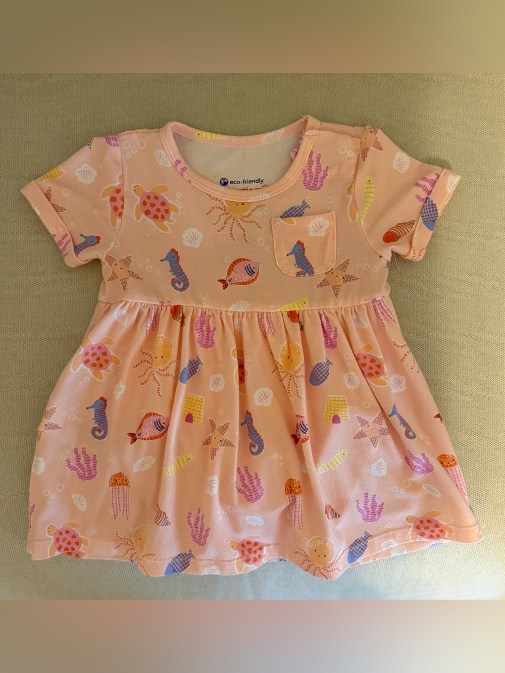 Magnetic Me baby bodysuit dress in Deep Chic Pink print